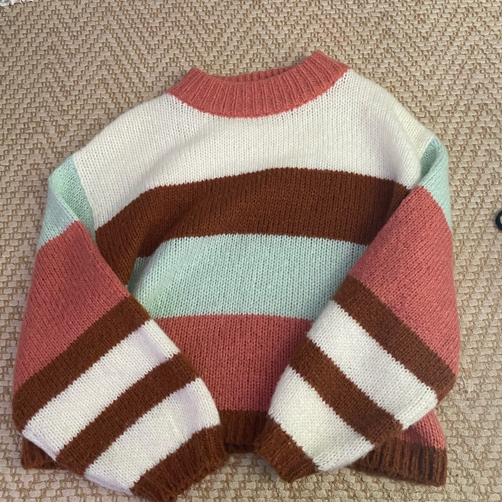 worn once color blocking sweater